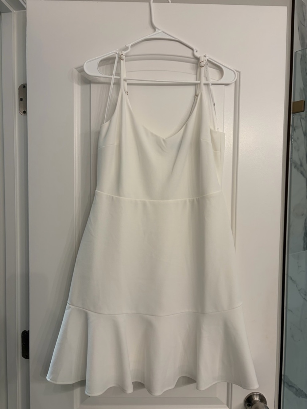 Lulu's White Sleeveless Ruffle-Hem Mini Dress